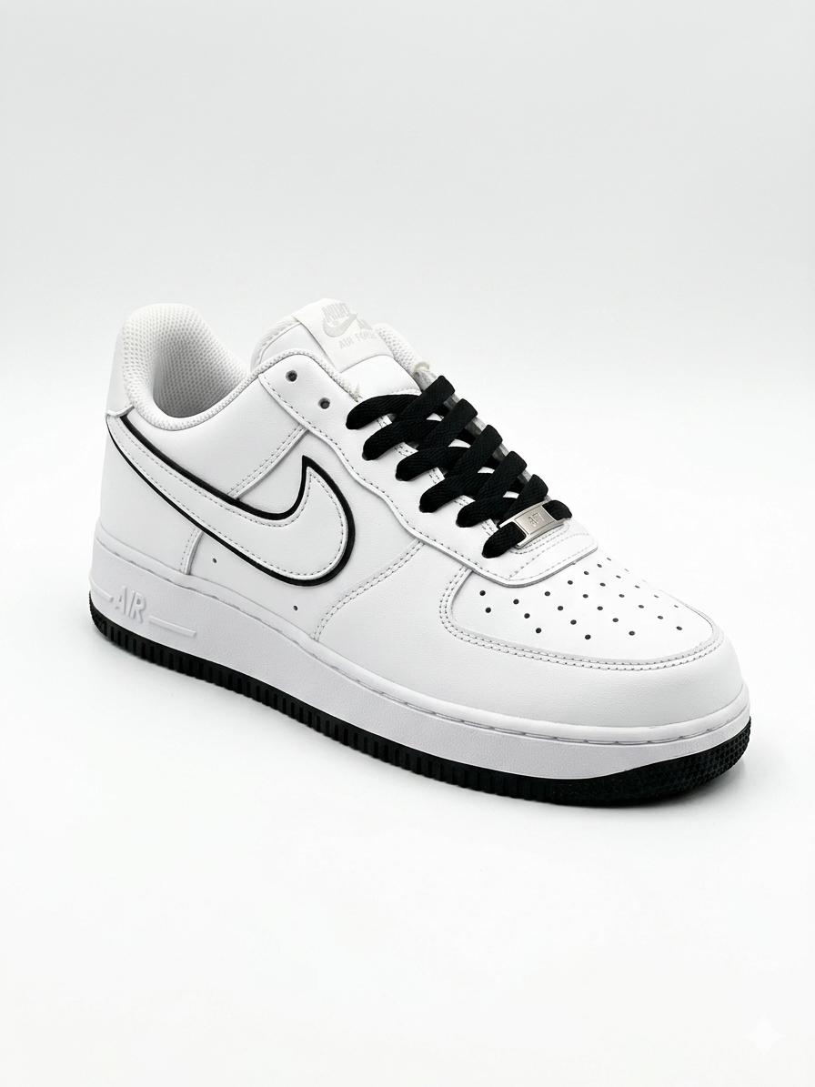 Nike Airforce 1 Stitched Sole - White & Black