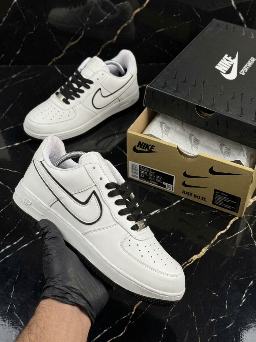 Nike Airforce 1 Stitched Sole - White & Black