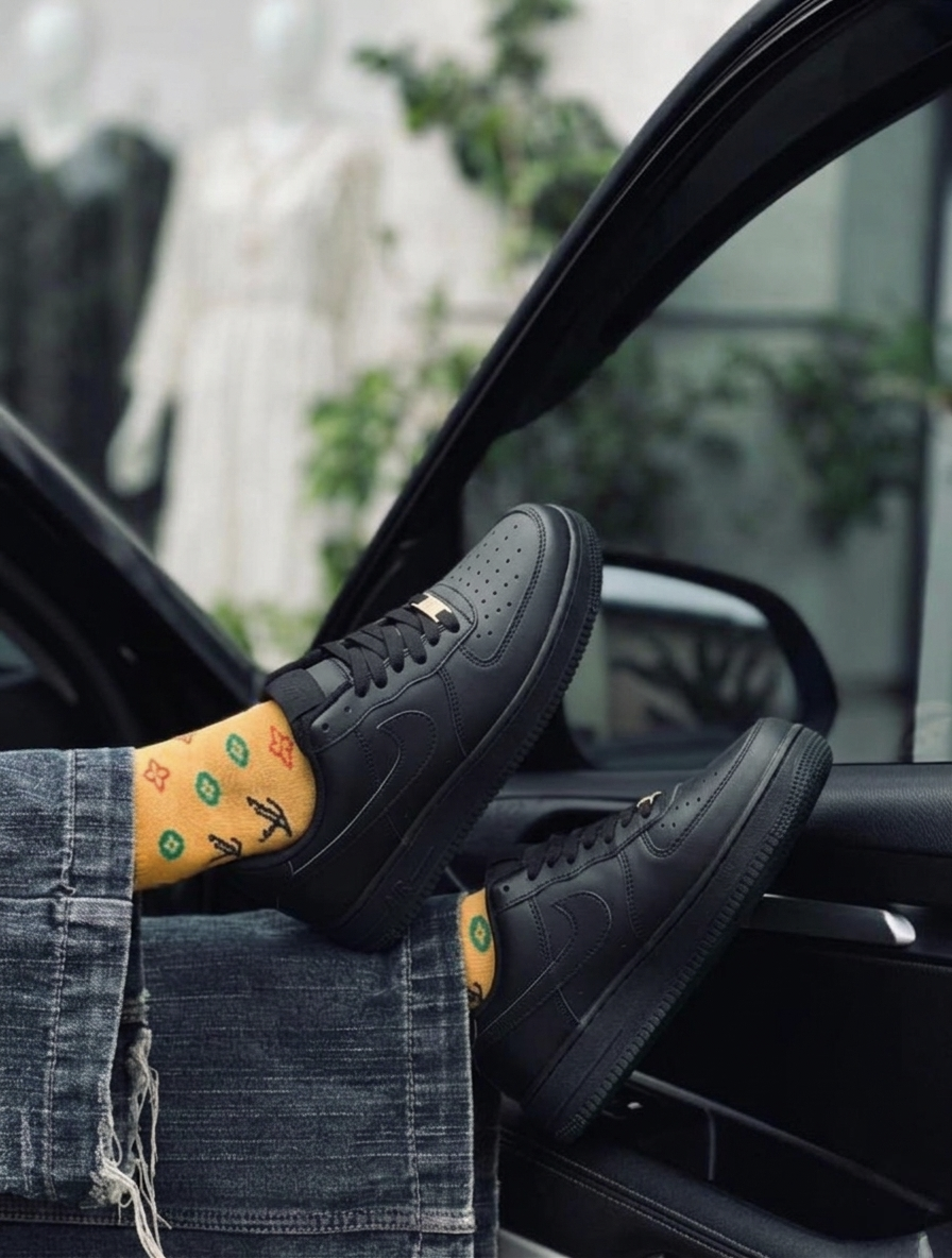 Nike Airforce 1 Stitched Sole - Full Black